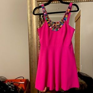 Gianni Bini hot pink beaded dress